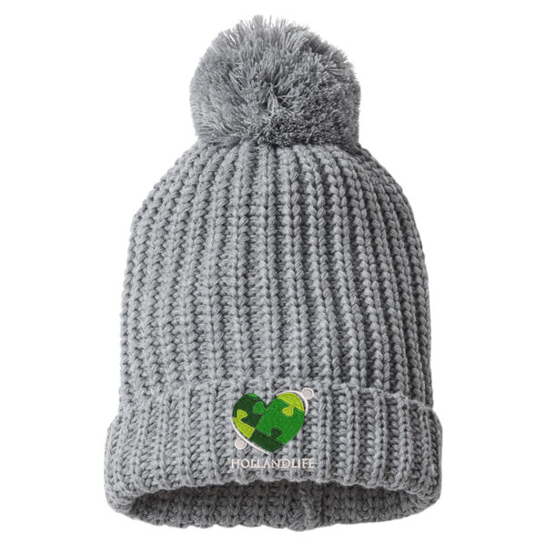 Richardson Chunky Cable with Cuff & Pom Beanie - Embroidered Logo Thumbnail